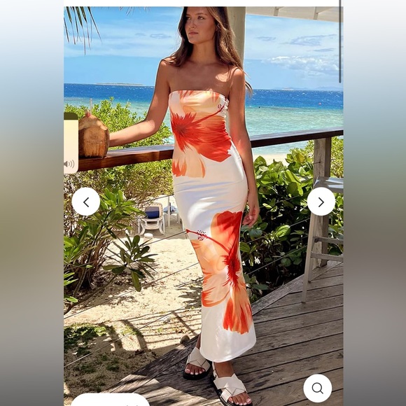 Princess Polly Dresses & Skirts - Floral print strapless, tropical flower vacation dress size XS